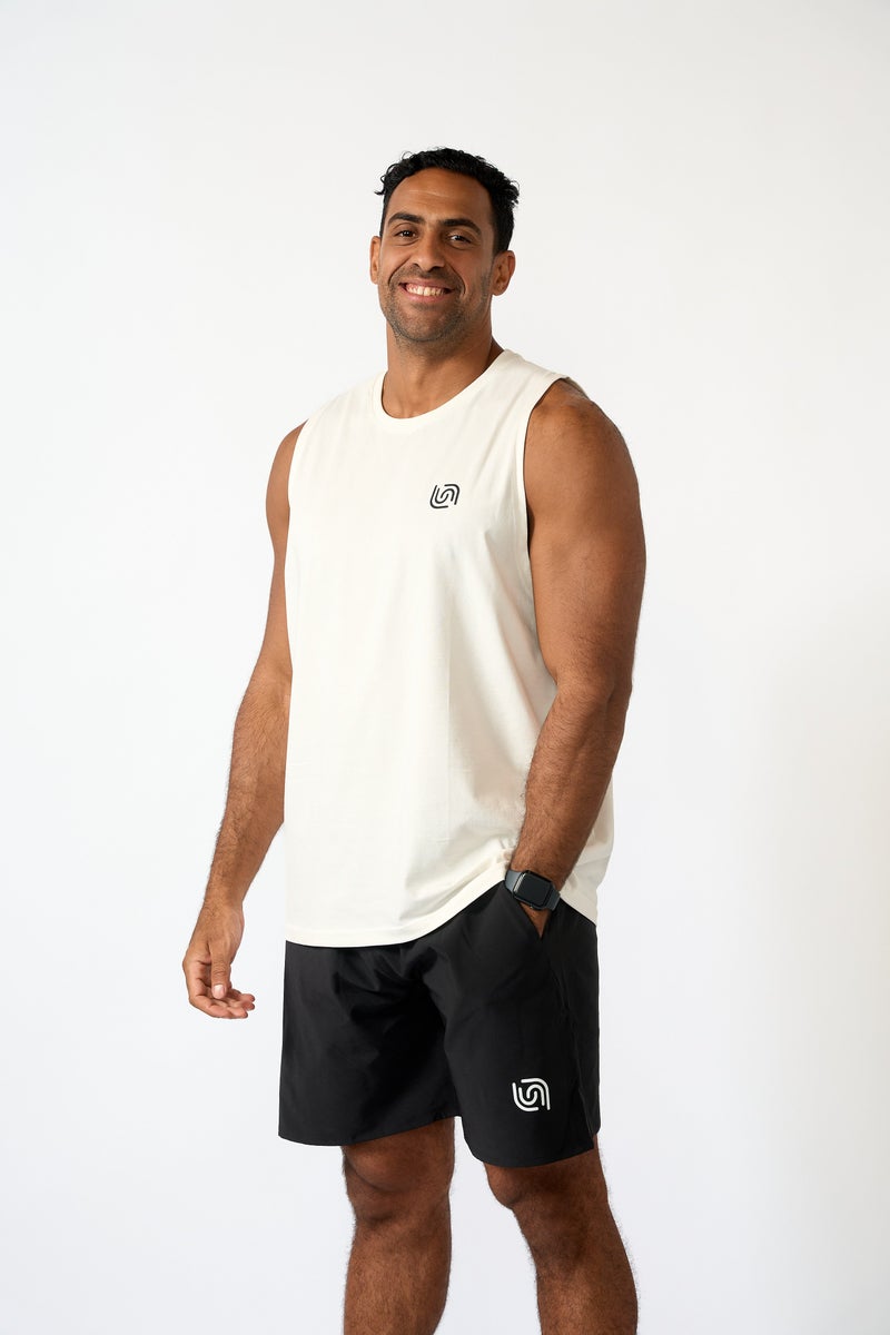 Beyond Men's White Cotton Sleeveless Top - Image 3